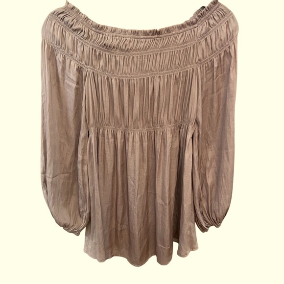 Mustard Seed On/Off-Shoulder Tunic Blouse Size S Mauve Silky Party Feminine - Picture 7 of 10